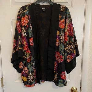 Floral shirt kimono